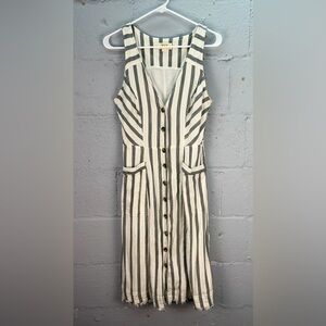 Maeve by Anthropologie Leslie Sleeveless Striped Button Down Dress Size 10